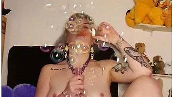 Cute Tattooed Babygirl Strips And Teases Her Creamy Pussy With Baby Doll