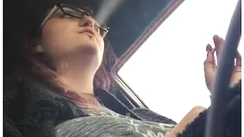Teen Flashes Tits While Driving