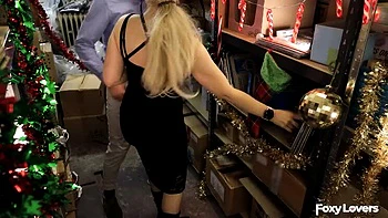 Hot MILF Cheats on Husband at Christmas Party - Quick Warehouse Fuck with Co-Worker