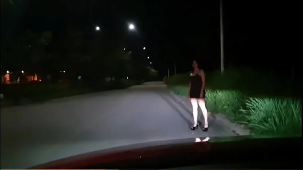 Martinasmith dress up as a whore and a stranger pays her for fucking into his car