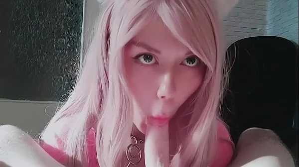 Pet The Catgirl and fed her with Cum