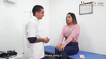 Doctor Fucks Me Hard and I Call My Husband on Phone - Big Tits Latina Annie Marin