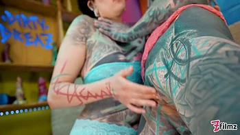 Tattooed Girls Alternative Teen 18+ Double Team The Tattooed Guy To Satisfy Him