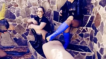 Mistress Zeida Whipping Slave - Brutal Outdoor BDSM Humiliation & Hair Cutting