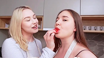 boyfriend fucks our tight cunts after cooking