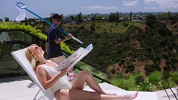 Blonde milf Laura Bentley gets fucked hard by Ethan Seeks in doggystyle