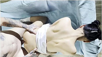 White Guy Fucks Hot Asian Girl From Behind, Doggy Style, Top View