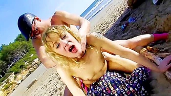 Is Fucked By Two Strangers On The Beach
