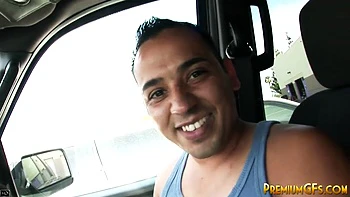 Busty cum loving slut lays down for hot sex and bukakke