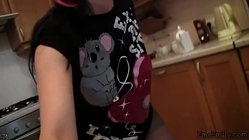 POV stockinged teen masturbating in close up solo scene