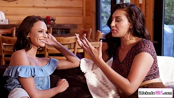 Lesbian convincing straight bff to let her lick her pussy