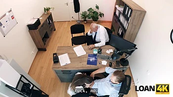 LOAN4K. Amateur rough office sex with sexy Mina K and a loan manager