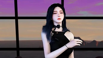 3D Skinny Asian Stripper Naked Her Perfect Ass Dance for You