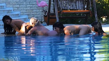 Five hot pornstars inna, rosa, alice, sofia, and pool party