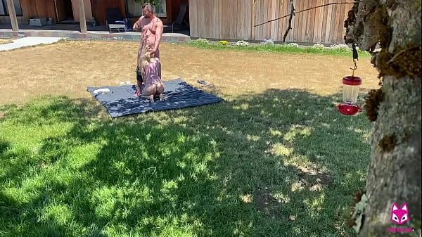 Front yard sex get's hot - FoxxxLife - Pov, Public Sex, Babe