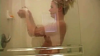 Cock teasing blonde fondles her pretty titties in POV