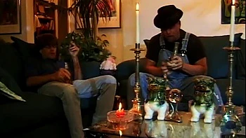 Pot heads watch 2 hot chicks fuck each other