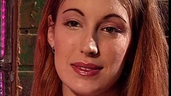 Young tall redhead does anal in the bar