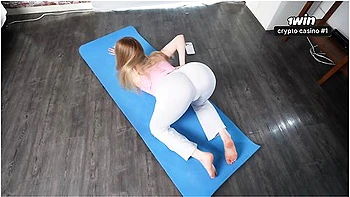 Jenny Kitty - Stepmom Pretends To Do Yoga But Actually Wants To Fuck