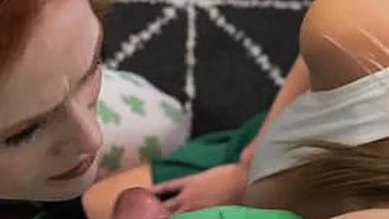 Scarlet Skies Rubs Her Pussy While Watching Kyler Quinn Takes A Huge Cock In Her Pussy S22:E1: Porn