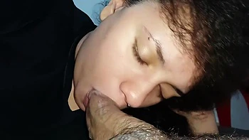 Balls Of Spit, She Licked The Cuckolds Cock So Hard Until Her Spit Drips