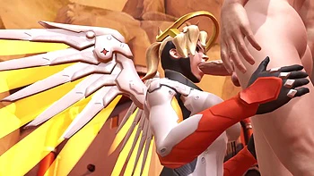 Mercy blowjob. Overwatch parody