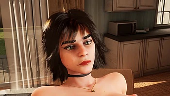 Sexy Brunette Is Riding Dick on the Kitchen Table