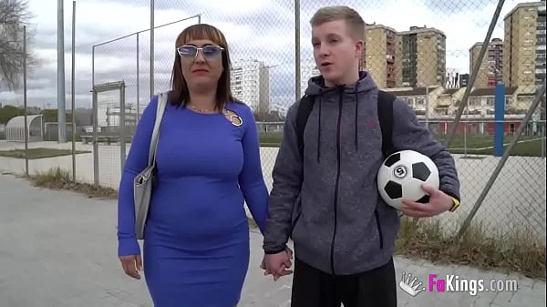 SUPER-TITTED Andrea seduces her son's friend and makes him debut in porn