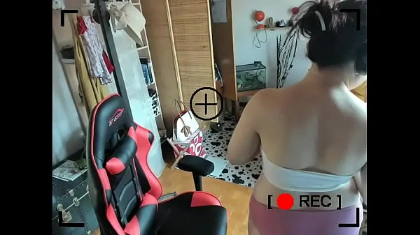 Italian stepmother hides a big cock under her panties. Do you want to spy on her too?