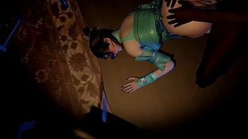 3D Asian Wife Cheating with Big Black Cock and Pissing a Lot