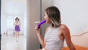 Two hot lesbians, Queenlin and her girlfriend, enjoy passionate fingering.