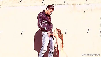 Public Butt Fucking On The Street With 18-years-old Blondie