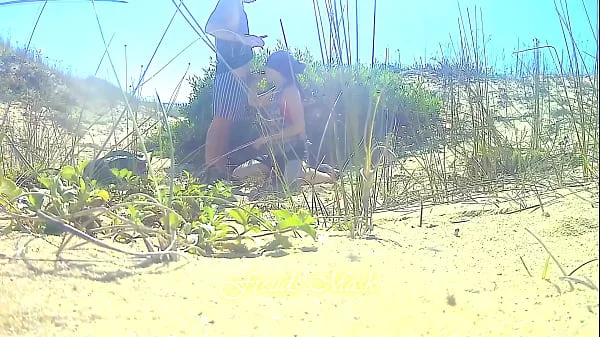 Please, lay down in the sand, i'm horny, my pussy soaking wet and i want to swallow all your cum