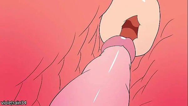 Bakugo fucks Uraraka Ochaco while he grabs her tits and then cums inside her
