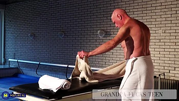 Old Grandpa Fucks 19 Year Old Teen Daniella Margot After Massage