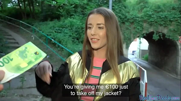 Pulled eurobabe blowing and riding big shaft in public