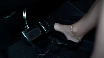 Pedal Pumping in Black High Heels