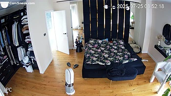 IPCAM - Hot Blonde European In White Thong Getting Dressed