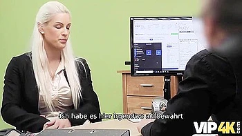 European Blonde Hot Office Sex