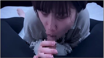 Short-cut College Student With Dark Hair Gets Oral Ejaculation In A Thick Blowjob And A Lot Of Sperm