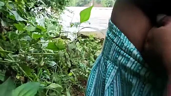 Desi Aunty Romance With Stepson In Jungle Bigboobs Showing Puffy Nipples