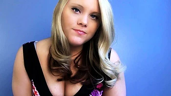 Horny big boobed fat chubby busty blonde