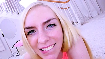 Small tit latina gives a POV blowjob