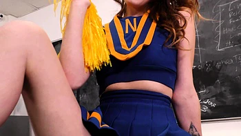 Cute College Cheerleaders First BBC