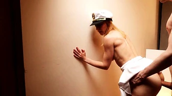 Hardcore anal with petite Russian waitress on a liner