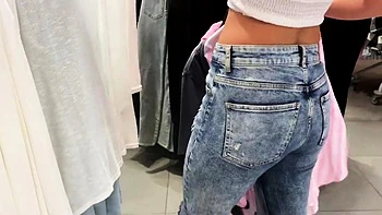 Big-Titted Teen Gives a Quickie in a Public Changing Room