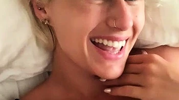 Cute blonde with big boobs solo