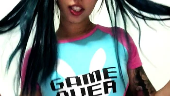 Amateur asian teen licks ass and sucks cock