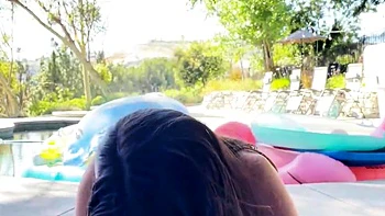 A group of real party amateur teens riding cock outdoor