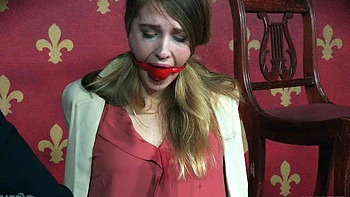 Amazing blonde enjoys fetish BDSM games with a dildo